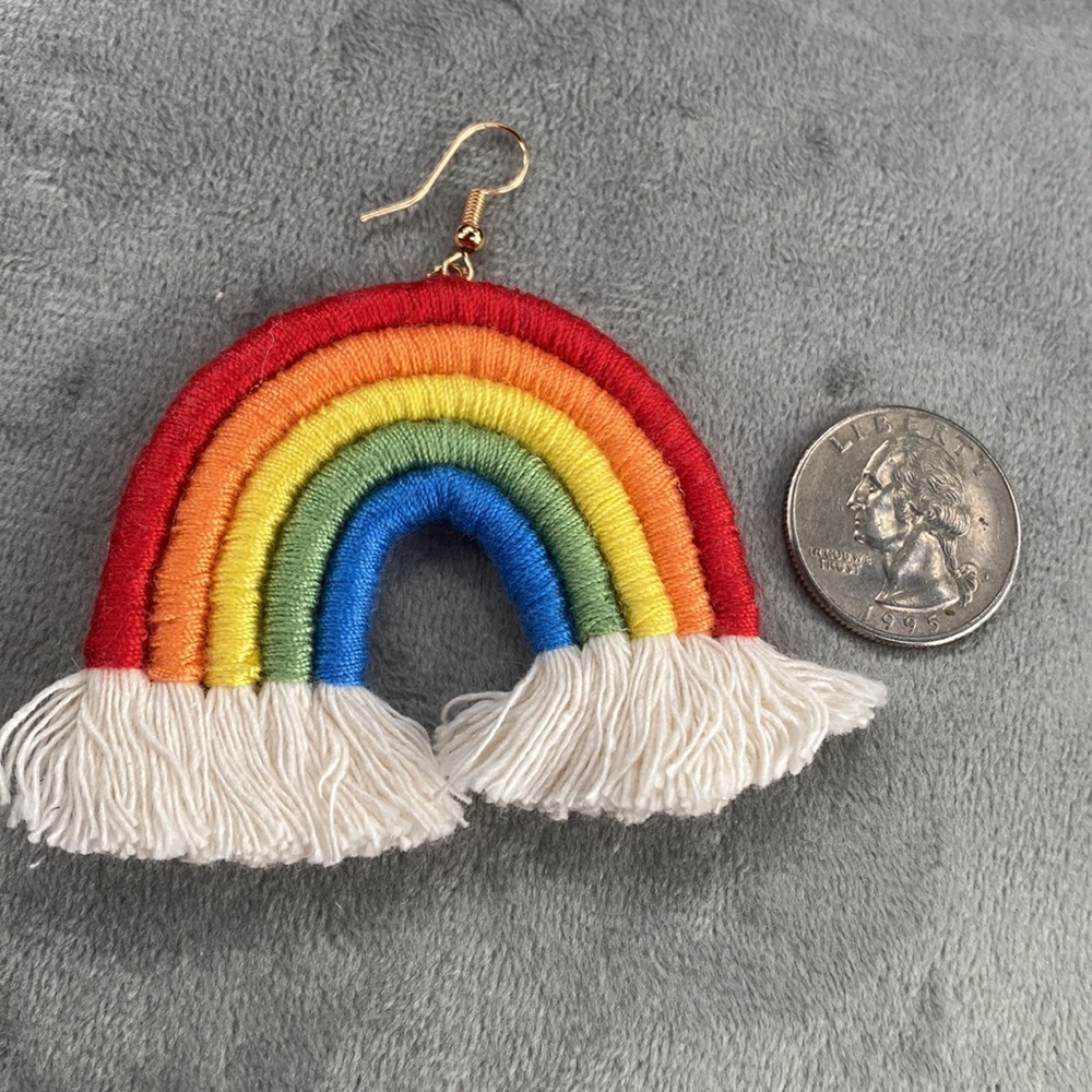 Primary Colored Rainbow Earrings - image 5